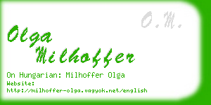 olga milhoffer business card